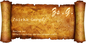 Zsirka Gergő névjegykártya